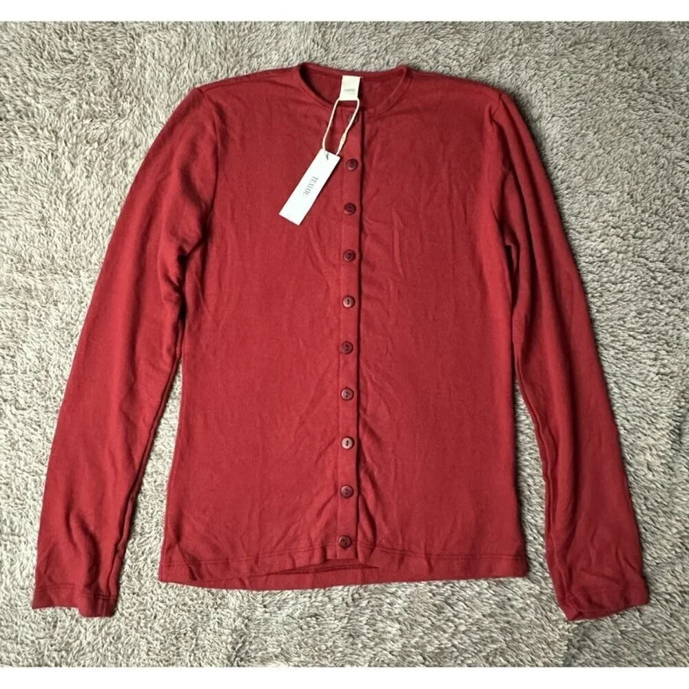 Teayou Women’s Red Cardigan Size M Sweater New